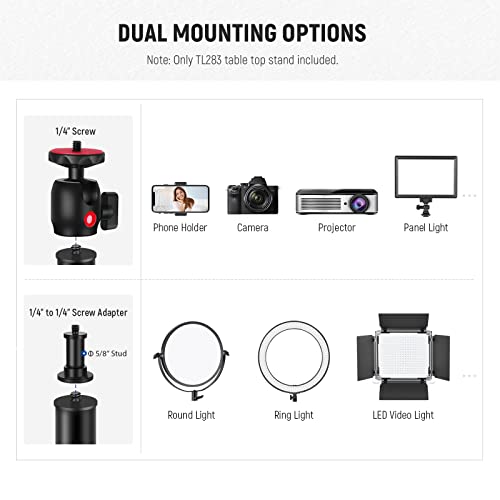 NEEWER Extendable Camera Desk Mount with Ball Head, 17"-40", TL283(RED) - style: TL283/Red