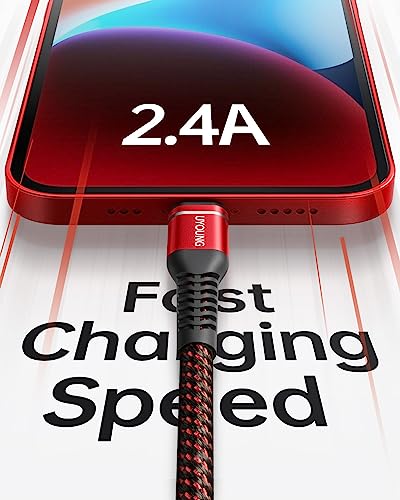iPhone Charging Cable [Apple MFi Certified] USB Lightning Cable 10FT, 3Pack - color: Red, size: 10FT, style: USB A to Lightning