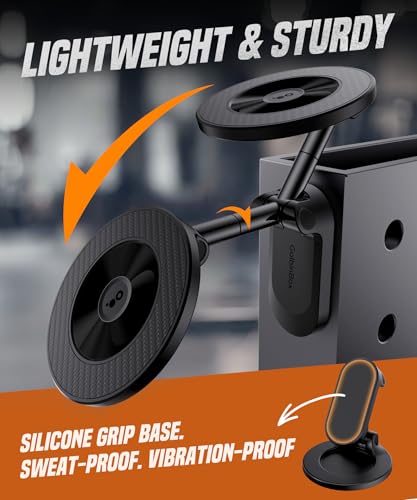 GolbinBox Magnetic Phone Holder for Gym,Adjustable Tripod Mount Ring Black - color: A-Black