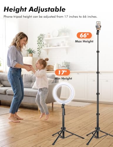 NINEIGH Phone Tripod, 66inch Extendable Travel Tripod for iPhone & Android - size: 66 Inch
