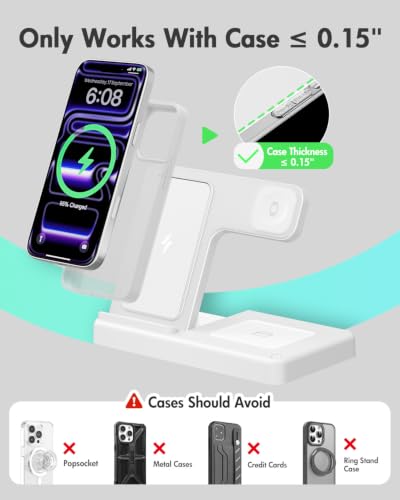 GETPALS Wireless Charger iPhone Charging Station for Apple Multiple Devices - color: White