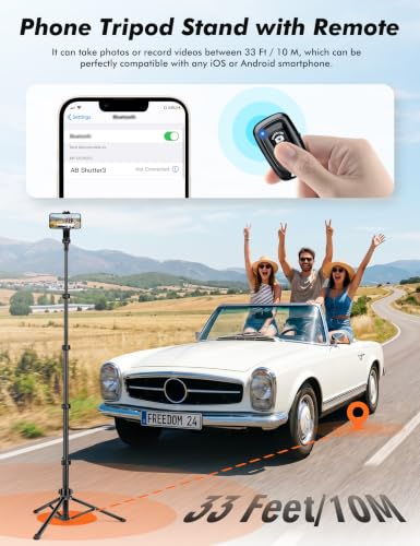 NINEIGH Phone Tripod, 66inch Extendable Travel Tripod for iPhone & Android - size: 66 Inch