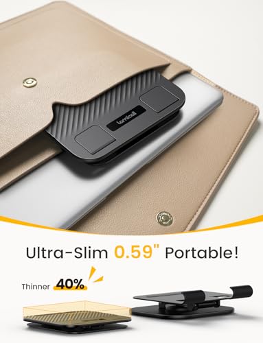 Lamicall Adjustable iPad Stand for Desk, Ultra-Slim Foldable, 360° Rotation - color: Black