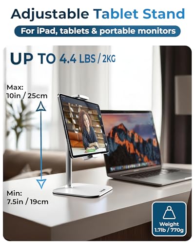 COOPER TabStand Mini 10" Tablet Stand, iPad Stand for Desk, Tablet Mount - color: D - Mini White
