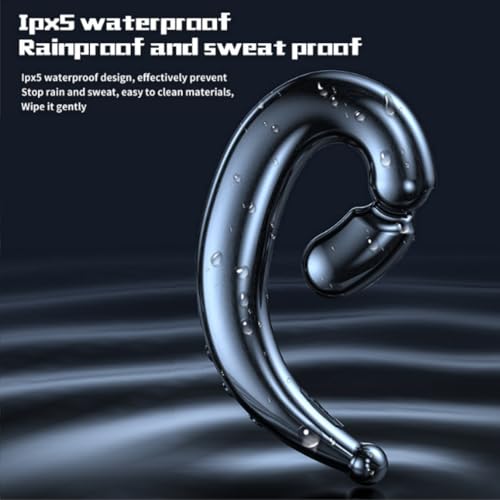 Open Ear Headphone,Wireless Bluetooth Single Bone Conduction Earpiece with Rotatable Earhook Noise Cancellation Mic Earphones IPX5 Waterproof 26H Playtime for Work Business Sport Driving Calls-pink - color: pink 2