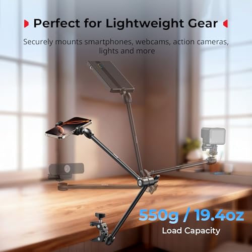 SMALLRIG Desktop Magic Arm Support with Super Clamp Kit, Phone Mount Clamp - style: Gear & Ball Joints