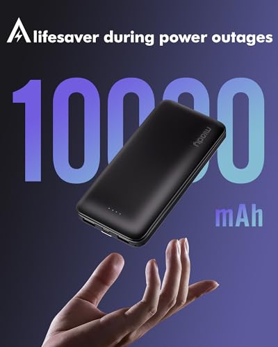 Miady 2-Pack Portable Charger, Slim 10000mAh Power Bank Travel Battery Pack - color: White+White