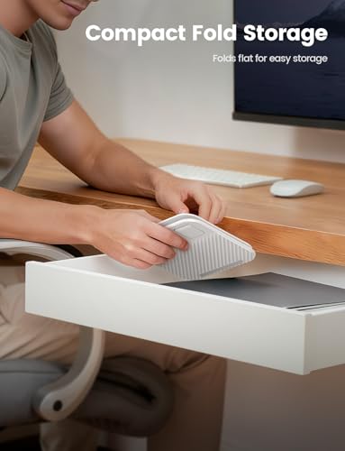 Lamicall Adjustable iPad Stand for Desk, Ultra-Slim Foldable, 360° Rotation - color: White