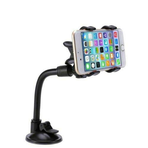 360° Car Windshield Mount Cradle Holder Stand for iPhone Mobile Cell Phone GPS Universal Long Shockproof Arm Dash Mount with Strong Suction Cup
