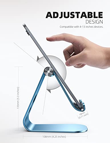 Lamicall iPad Stand Adjustable Tablet Holder, Sturdy Aluminum, Multi-Angle - color: Blue