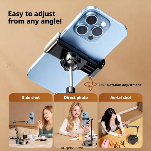 Rotatable Dual Phone Stand, Carbon Steel Weighted Base - size: Phone