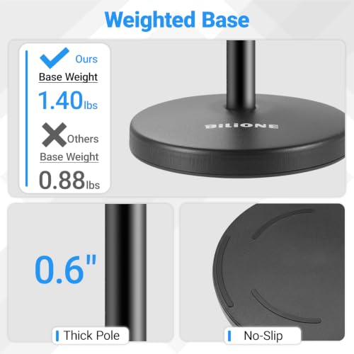 BILIONE 3 in 1 Desktop Microphone Stand, Height Adjustable Table Mic Stand - size: 101S
