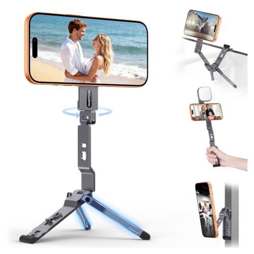 OMOTON TP03 [Ultra-Slim] 360° Rotating for MagSafe Tripod with Hook, Gray - color: Gray