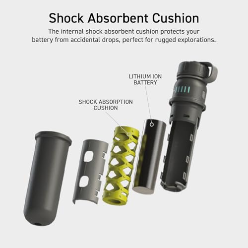 NESTOUT Rugged Power Bank, 15000mAh Outdoor Charger, 32W USB C Fast Charging PD, Waterproof IP67, Heavy Duty Shockproof, Tactical Battery Pack for iPhone Tablet Hiking Camping Survival (Gray) - color: Gray Blue