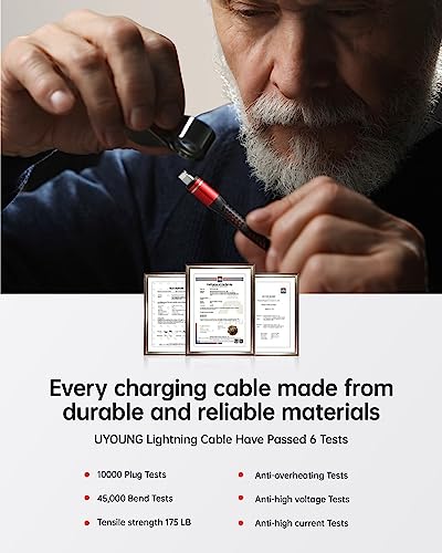 iPhone Charging Cable [Apple MFi Certified] USB Lightning Cable 10FT, 3Pack - color: Red, size: 10FT, style: USB A to Lightning
