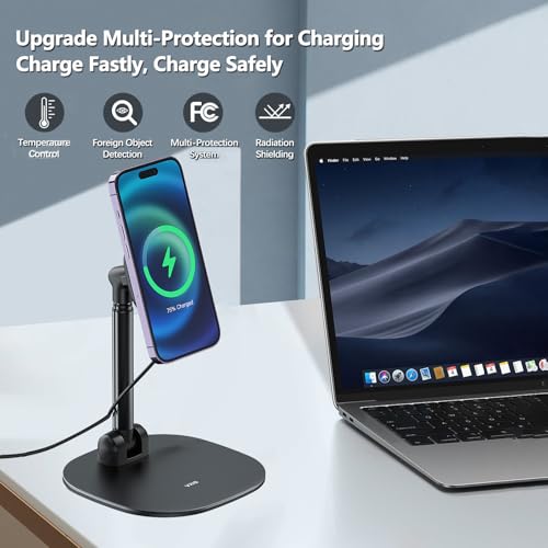 VRIG Magnetic Wireless Charger Phone Stand 360°Rotation Desk Phone Holder - color: Wireless charging