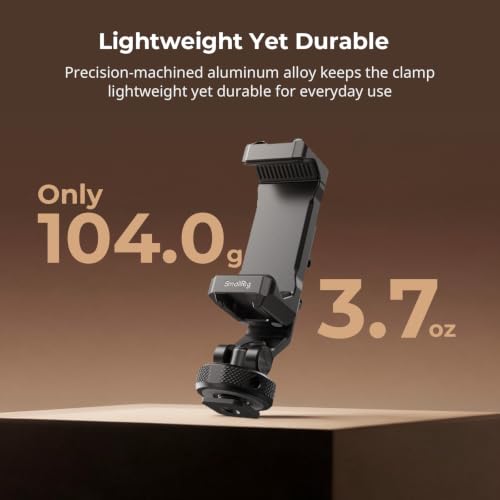 SmallRig PC-T1 Metal Phone Holder, 3 Cold Shoes, 360° Rotatable - size: Version 2