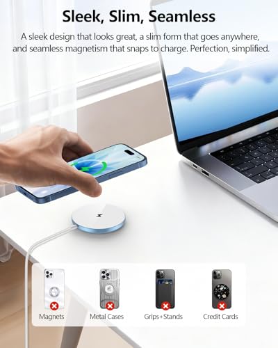 NANAMI Magnetic Wireless Charger Pad with 20W PD Adapter for iPhone - color: Blue