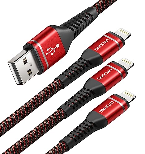 iPhone Charging Cable [Apple MFi Certified] USB Lightning Cable 10FT, 3Pack - color: Red, size: 10FT, style: USB A to Lightning