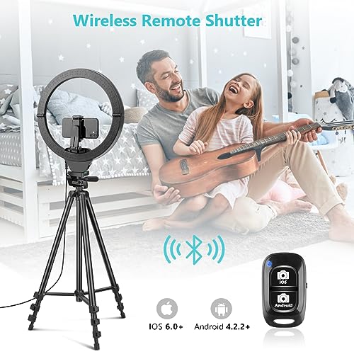 Sensyne 14" Ring Light with Tripod Stand, LED Circle Light with Phone Holder, for Photo Selfie, Video Recording, Zoom Meeting - size: 14-inch