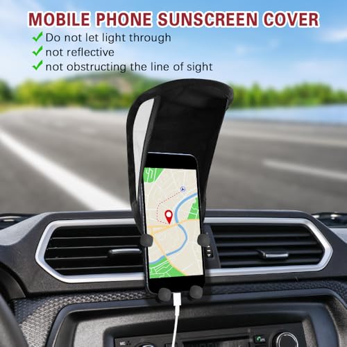 Car Mobile Phone Sunshade, Auto Portable Foldable Smartphone Umbrella Cover - color: Black+Sliver