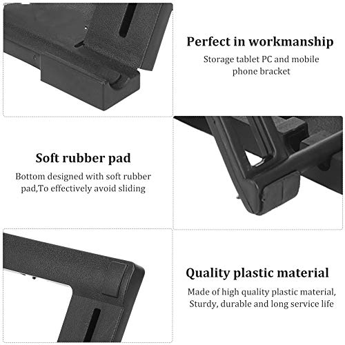 Tablet Stand, Plastic Five Gears Support Height Adjustable Portable Storage Mobile Phone Stand, 7-11 Inch Tablet PC Desktop Bracket, with Soft Rubber Pad, for for E Reader(Black)