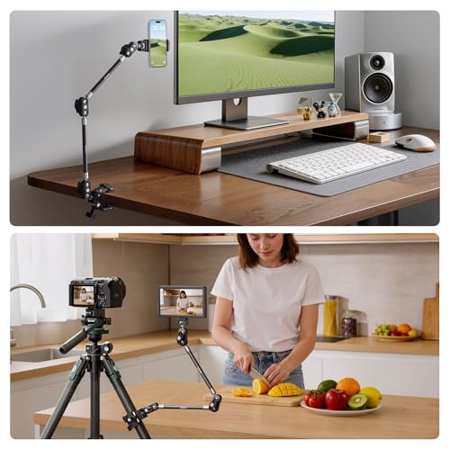 ULANZI CO78 22" Magic Arm w Super Clamp Desk C Clamp, 1kg Load Articulating