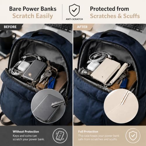 Power Bank Case for Anker Nano 5000mAh Magnetic Wireless Charging Battery - color: Blush, size: 4.05*2.75*0.39inch