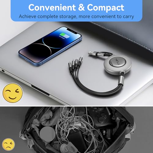 4 in 2 Multi Charging Cable 4A,Retractable USBA/C Universal Charger Cords