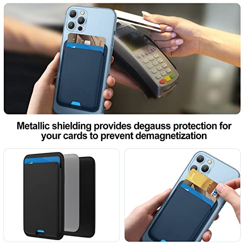iLodn Magnetic Wallet Compatible with MagSafe for iPhone 17 16 15 14 13 12 Pro Max Air Plus Model, Mag 3 Safe Card Holder Stick on Accessories for Cell Phone & Case, Cyaneous - color: Cyaneous
