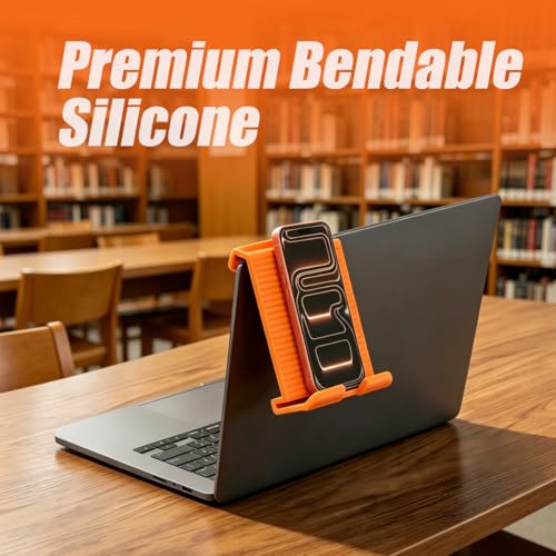 Portable Foldable Silicone Phone Laptop Pad Stand Orange - color: Orange