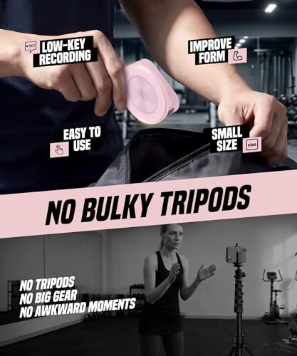 GolbinBox Magnetic Phone Holder for Gym,Adjustable Tripod Mount Ring Pink - color: Pink