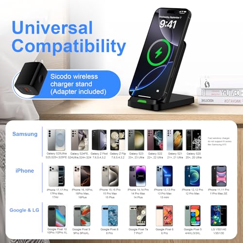 for Samsung Wireless Charger Fast Charging Stand for Galaxy S26Ultra - color: Black-1