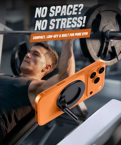 GolbinBox Magnetic Phone Holder for Gym,Adjustable Tripod Mount Ring Black - color: A-Black