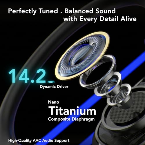 Joy Open-Ear Headphones, Wireless Bluetooth 5.4 Earhook Earbuds - color: Black