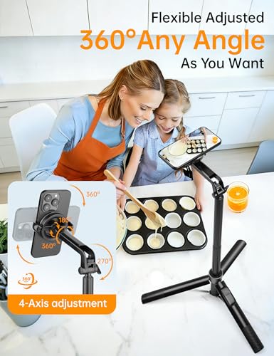 70" Magnetic Phone Tripod, Selfie Stick Tripod for iPhone MagSafe & Camera - color: Black