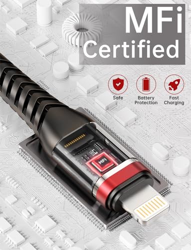 iPhone Charging Cable [Apple MFi Certified] USB Lightning Cable 10FT, 3Pack - color: Red, size: 10FT, style: USB A to Lightning
