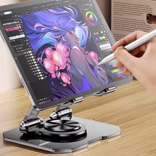 2026 Tablet Stand for iPad, 360° Rotating Desktop Holder,- Black - size: Black-1 PACK