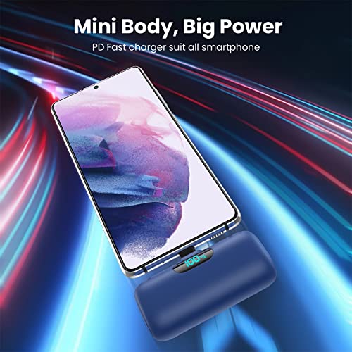 [2 Pack]Small Portable Charger for iPhone 17/16/15 Series,5000mAh 3A PD USB C Power Bank, Mini Travel Essentials Battery Pack for iPhone 17/17 Pro/16/16 Plus/16 Pro/15 Pro Max,Samsung,Android/LG etc - color: Blue+Green