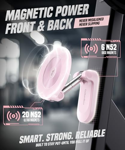 GolbinBox Magnetic Phone Holder for Gym,Adjustable Tripod Mount Ring Pink - color: Pink