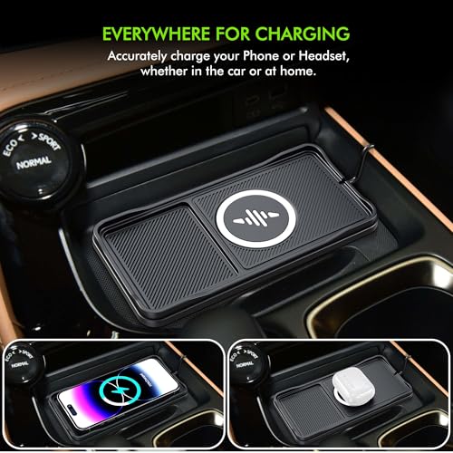 Wireless Car Charger Pad, LANSEMKU 15W Fast Wireless Charging Pad for Car, Non-Slip Smart Safe Phone Charger Mat with 20W Car Adapter, Compatible with iPhone 16 15 14 13 12 Pro Max AirPods, 30CM Cable - color: Black-30CM Cable