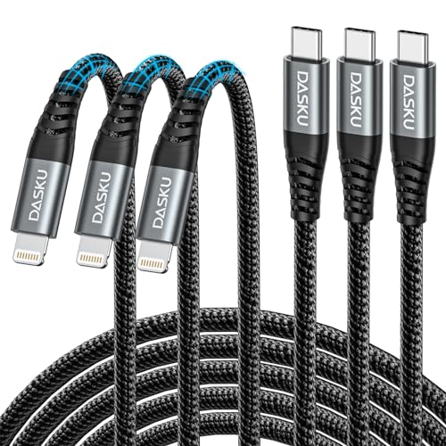 USB C to Lightning Cable [Apple MFi Certified] iPhone Charger 3FT, 3 Pack - color: Black, size: 3FT, style: USB C