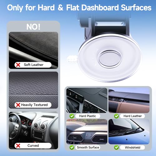 Car Phone Mount for Pop Socket,Dashboard Windshield Car Phone Holder Compatible with Popsocket,Powerful Suction Cup Car Phone Mount Fits All Smartphones with Pop Grip - style: Dashboard