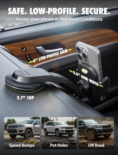 Bracketron TripGrip Low-Profile Car Phone Holder Mount for Trucks Dashboard