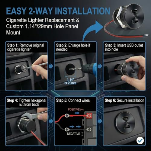 4PCS 72W RV USB Outlet All-Aluminum 12V/24V 3 Ports Recessed Mount - color: Black, size: 4P