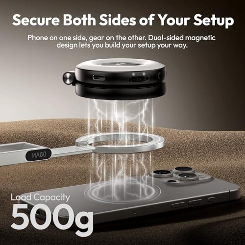 ULANZI MA60 Magnetic Phone Tripod, Aluminium Mini Tripod for iPhone Silver - color: Silver