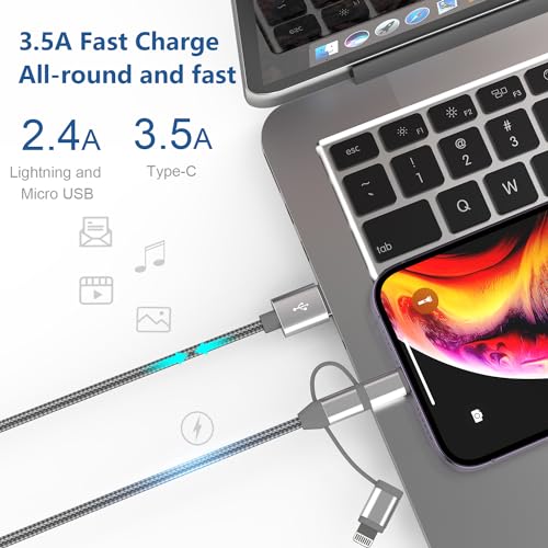 MFi Certified 3 in 1 Multi Charging Cable 1Pack - size: 1 Pack,3.4ft