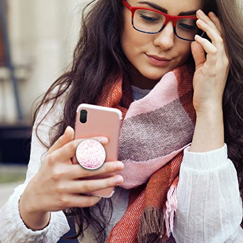Cell Phone Stand Foldable Expanding Phone Sockets Finger Grip Holder for Smartphone and Tablets - Glitter Pink - color: Pink