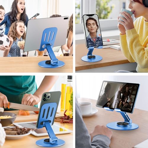 Universal Metal Cell Phone Stand, Blue&Blue - color: Blue&Blue