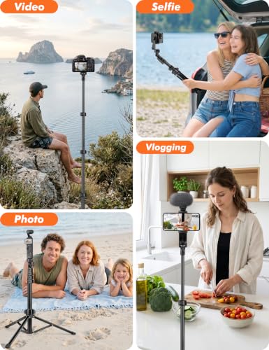 NINEIGH Phone Tripod, 66inch Extendable Travel Tripod for iPhone & Android - size: 66 Inch